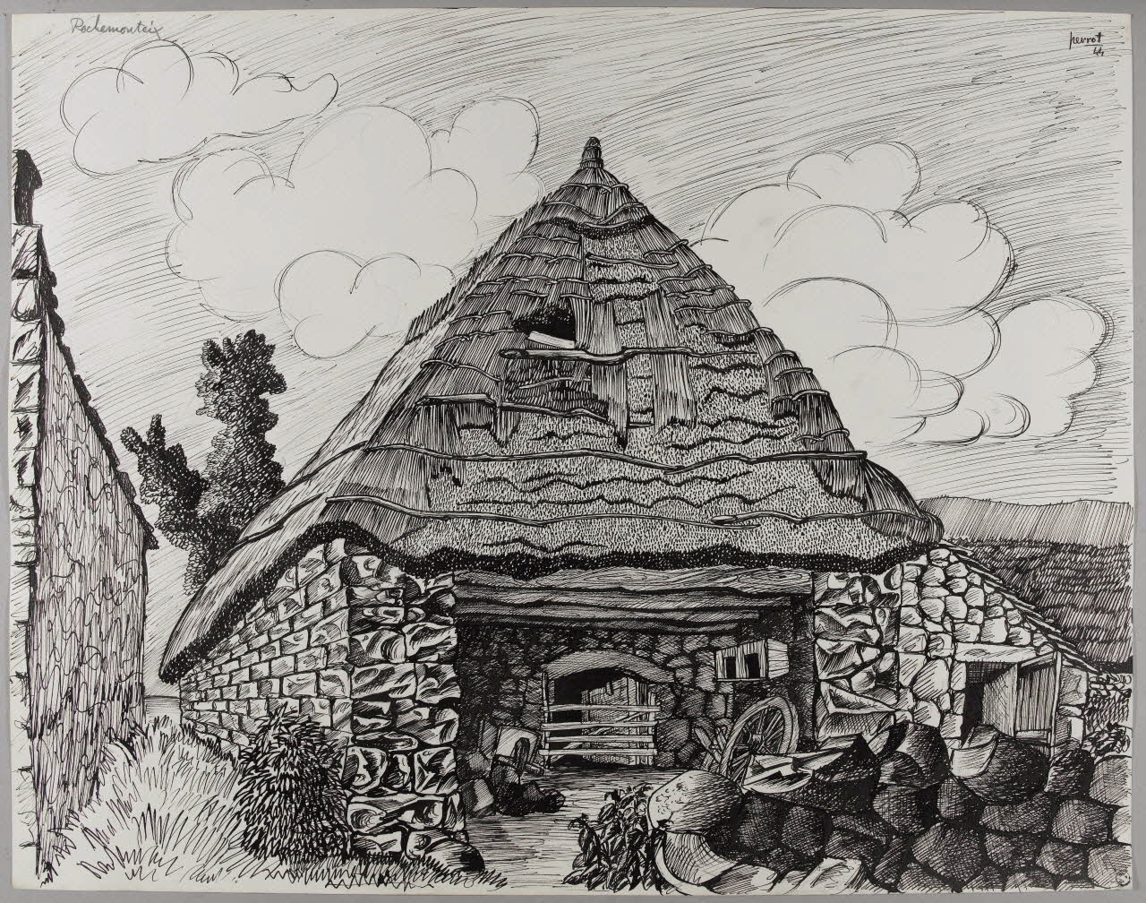 René Perrot dessin Rochemonteix Auvergne, France 1944 1944.10.48 Photo RMN-Grand Palais (Mucem)/ Franck Raux