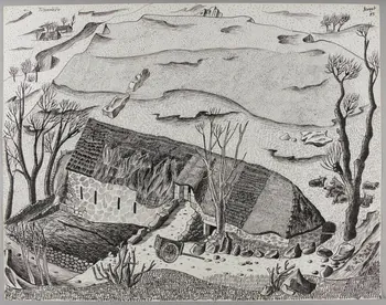 René Perrot dessin Tissonière Auvergne, France 1943 1944.10.53  Photo RMN-Grand Palais (Mucem)/ Franck Raux