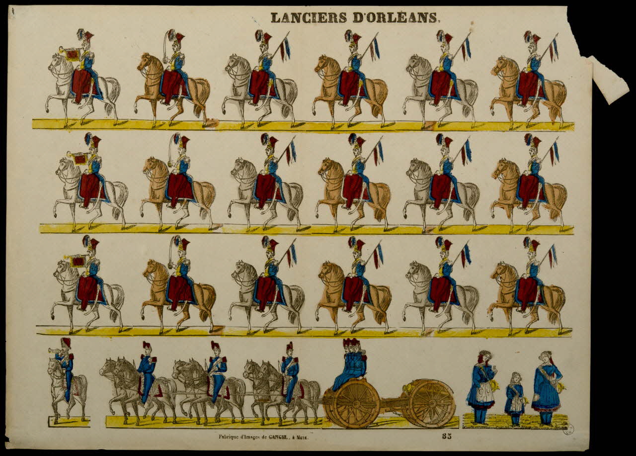 Charles Nicolas Gangel estampe LANCIERS D'ORLEANS. Lorraine, France 1852-1858 1953.86.2020 Photo