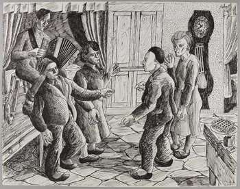 René Perrot dessin Danseurs de bourrée Auvergne, France 1944 1944.10.62 Photo RMN-Grand Palais (Mucem)/ Franck Raux