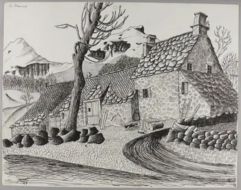 René Perrot dessin La Maurinie Auvergne, France 1944 1944.10.74  Photo RMN-Grand Palais (Mucem)/ Franck Raux