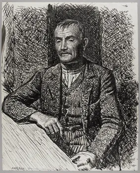 Jean Amblard dessin Portrait d'Antoine Gauffier conseiller municipal à Montcheneix (Puy-de-Dôme) 1944 1944.3.32 Photo RMN-Grand Palais (Mucem)/ Franck Raux