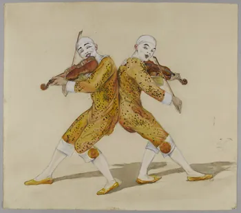 dessin Numéro de cirque : deux clowns violonistes 1962.67.158 Photo RMN-Grand Palais (Mucem)