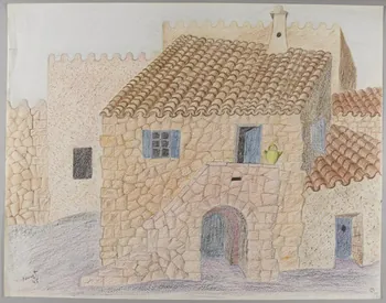 René Perrot dessin Maisons catalanes Occitanie, France 1945 1945.6.29 Photo RMN-Grand Palais (Mucem)/ Franck Raux