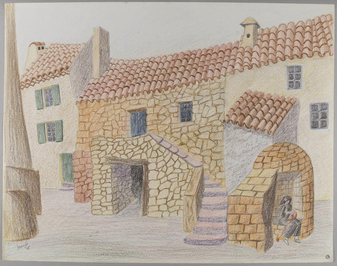 René Perrot dessin Maison catalane Occitanie, France 1945 1945.6.31 Photo RMN-Grand Palais (Mucem)/ Franck Raux