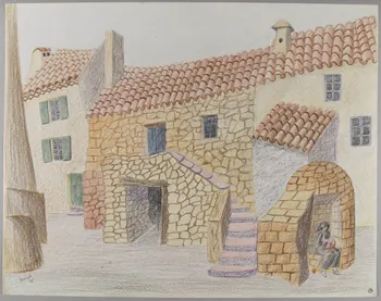 René Perrot dessin Maison catalane Occitanie, France 1945 1945.6.31 Photo RMN-Grand Palais (Mucem)/ Franck Raux