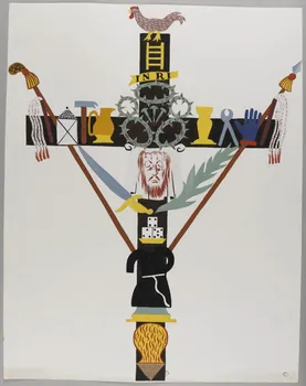 René Perrot dessin Croix de Passion à Arles-sur-Tech (Pyrénées Orientales) Occitanie, France 1945 1945.6.4 Photo RMN-Grand Palais (Mucem)/ Franck Raux