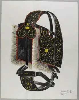 René Perrot dessin Bourrelier d'Arles s Tech-  Harnachement de mule -  1 Têtière - Occitanie, France 1945 1945.6.8  Photo RMN-Grand Palais (Mucem)/ Franck Raux