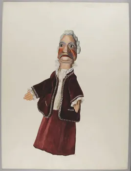 Pierre Dourdaine dessin Marionnette : le marquis 1945 1945.8.3 Photo RMN-Grand Palais (Mucem)