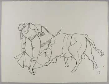 René Perrot dessin Scène de tauromachie Occitanie, France 1945 1948.50.13  Photo RMN-Grand Palais (Mucem)/ Franck Raux