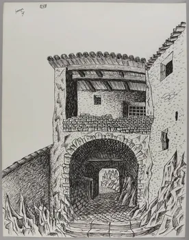René Perrot dessin Passage sous une maison 1945 1948.50.19 Photo RMN-Grand Palais (Mucem)/ Franck Raux