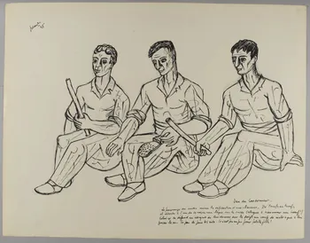 René Perrot dessin Jeu du Cordonnier Occitanie, France 1945 1948.50.26 Photo RMN-Grand Palais (Mucem)/ Franck Raux