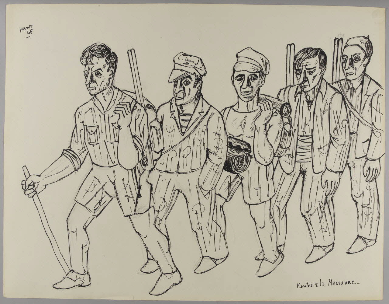 René Perrot dessin Montée à la Massanne Occitanie, France 1946 1948.50.30 Photo RMN-Grand Palais (Mucem)/ Franck Raux
