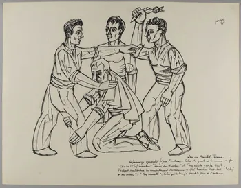 René Perrot dessin Jeu du Maréchal - Ferrand Occitanie, France 1945 1948.50.32 Photo RMN-Grand Palais (Mucem)/ Franck Raux