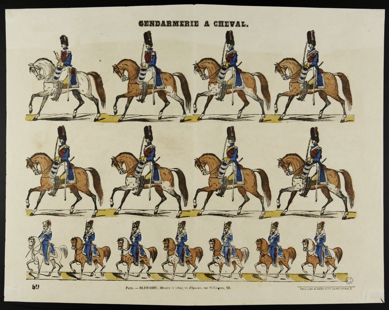 Gaittet et Cie ; Charles-Eugène Glémarec à registres (3) GENDARMERIE A CHEVAL. Paris 1858-1860 1953.86.2186 Photo