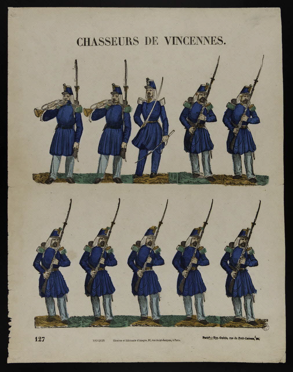 estampe CHASSEURS DE VINCENNES. 1953.86.2189 Photo