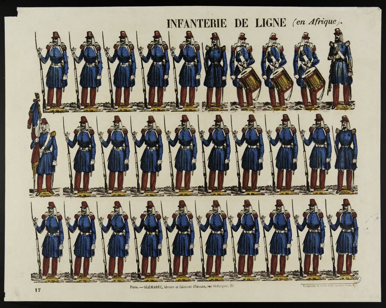 Gaittet et Cie ; Charles-Eugène Glémarec à registres (3) INFANTERIE DE LIGNE (en Afrique). Paris 1858-1860 1953.86.2190 Photo