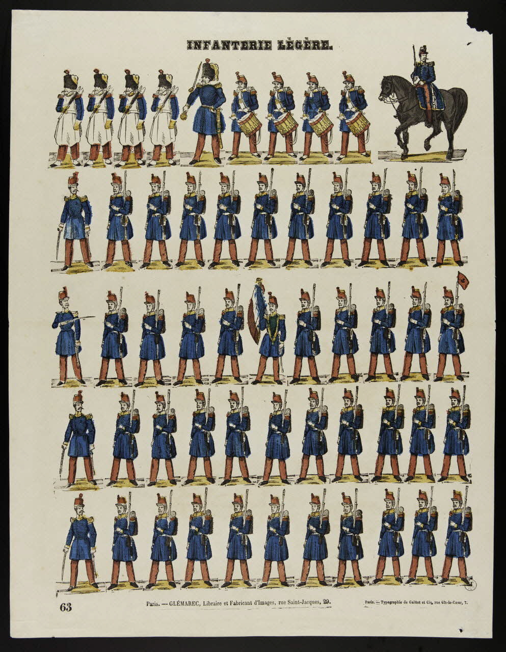 Gaittet et Cie ; Charles-Eugène Glémarec à registres (5) INFANTERIE LÉGÈRE. Paris 1858-1860 1953.86.2193 Photo