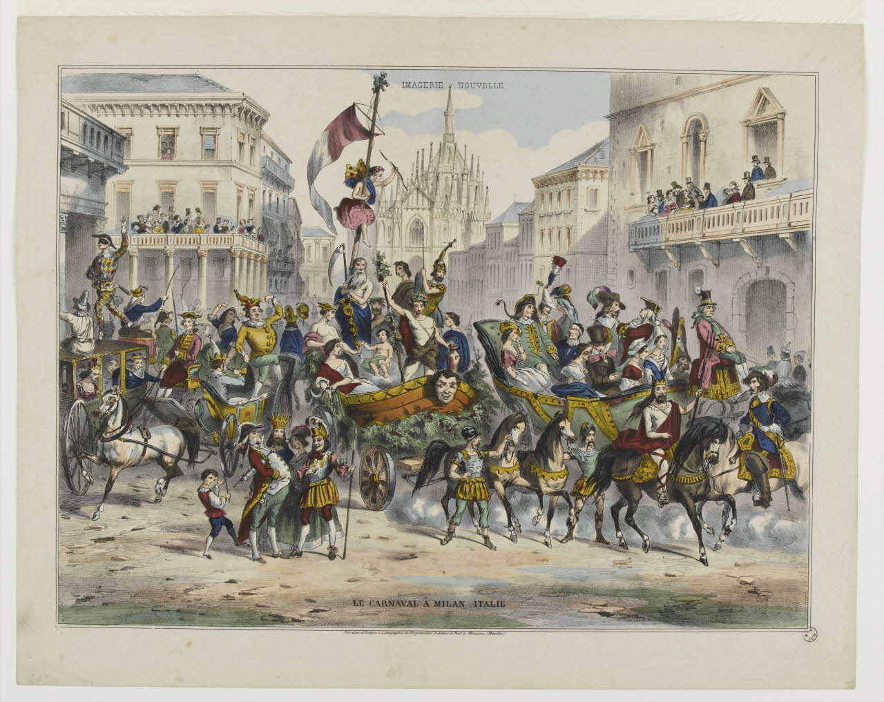 Fagonde ; Elie Haguenthal estampe LE CARNAVAL A MILAN , ITALIE Pont-à-Mousson 1860-1870 1950.39.2702 Photo RMN-Grand Palais (Mucem)