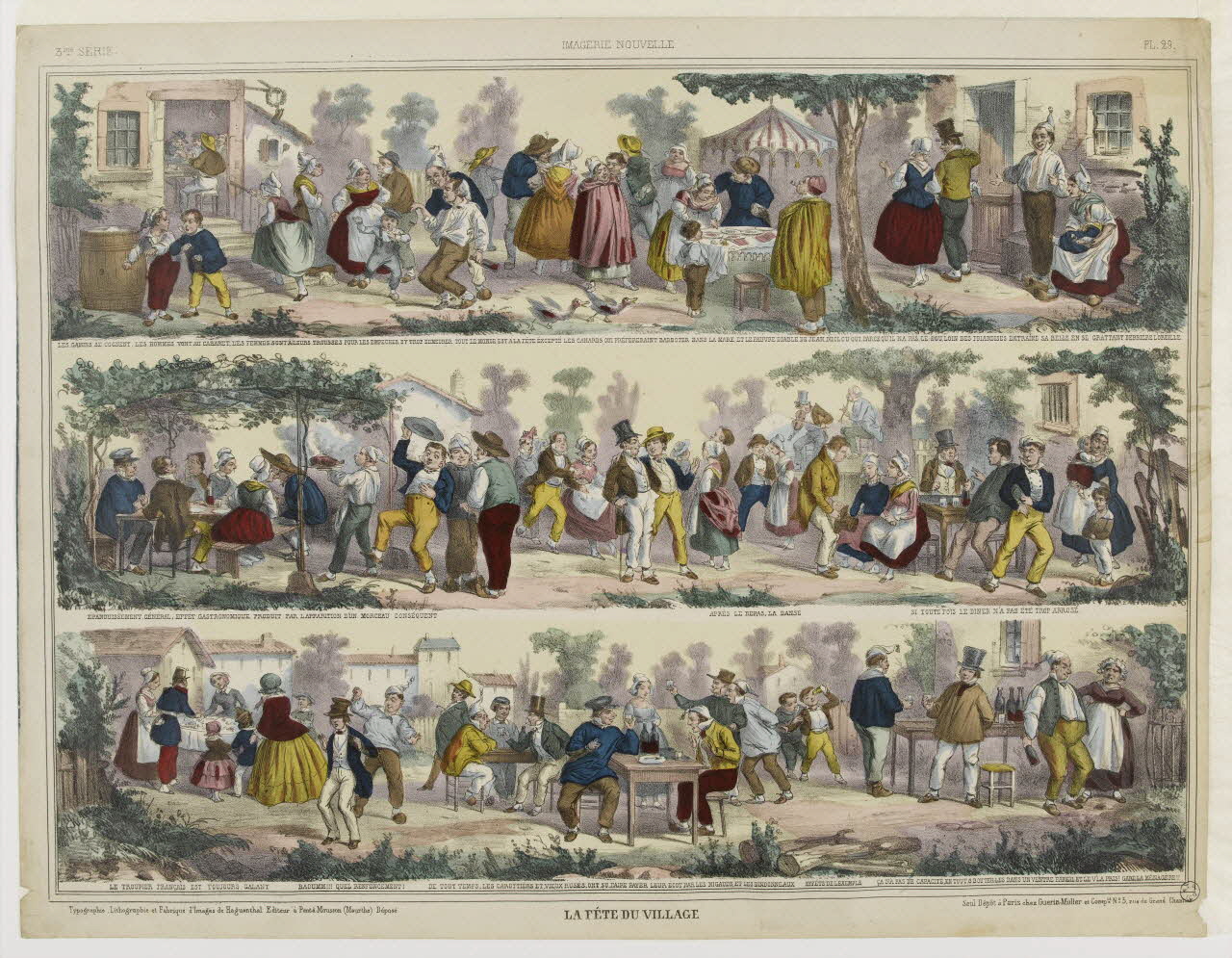 Elie Haguenthal à registres (3) IMAGERIE NOUVELLE  LA FETE DU VILLAGE Pont-à-Mousson 1860-1870 1953.86.4663 Photo RMN-Grand Palais (Mucem)