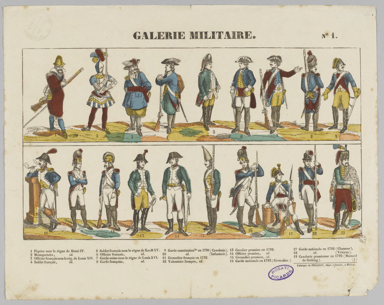 Pellerin estampe GALERIE MILITAIRE. N°1. Lorraine, France 1837 1953.86.1227 Photo RMN-Grand Palais (Mucem)