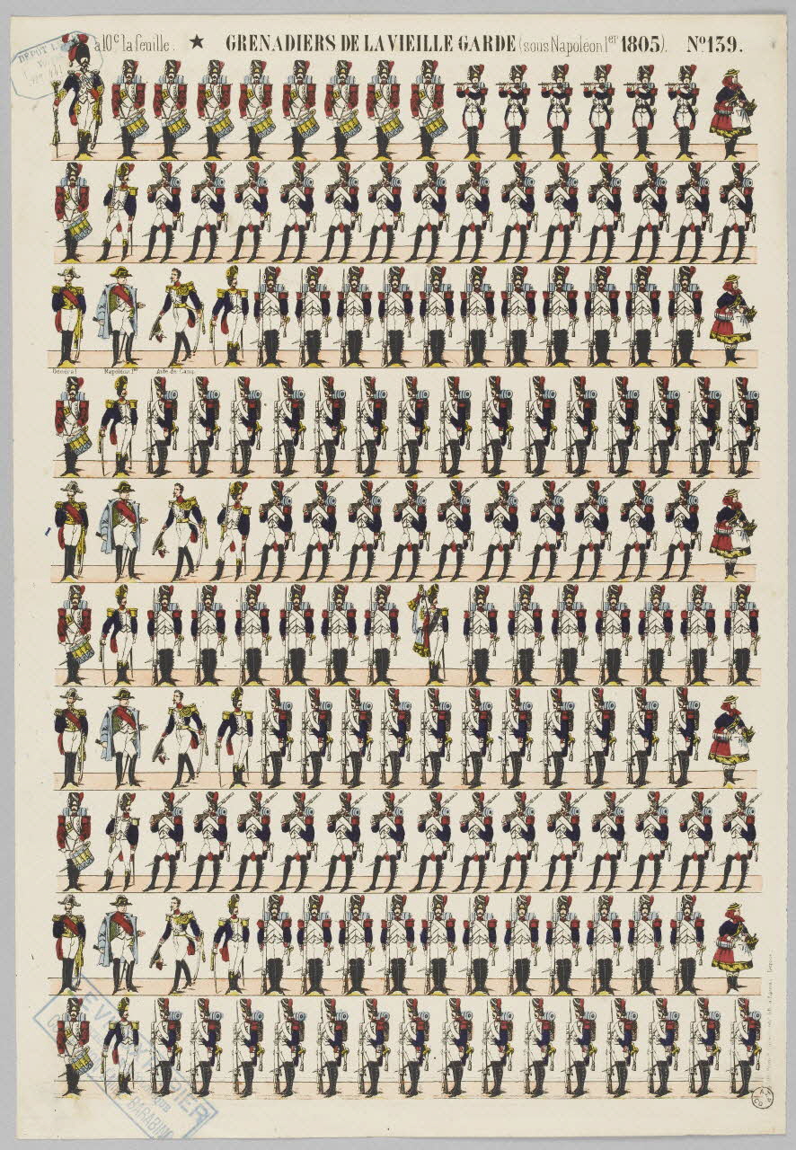 à registres (10) GRENADIERS DE LA VIEILLE GARDE (sous Napoléon 1er 1805). 1953.86.1335 Photo RMN-Grand Palais (Mucem)