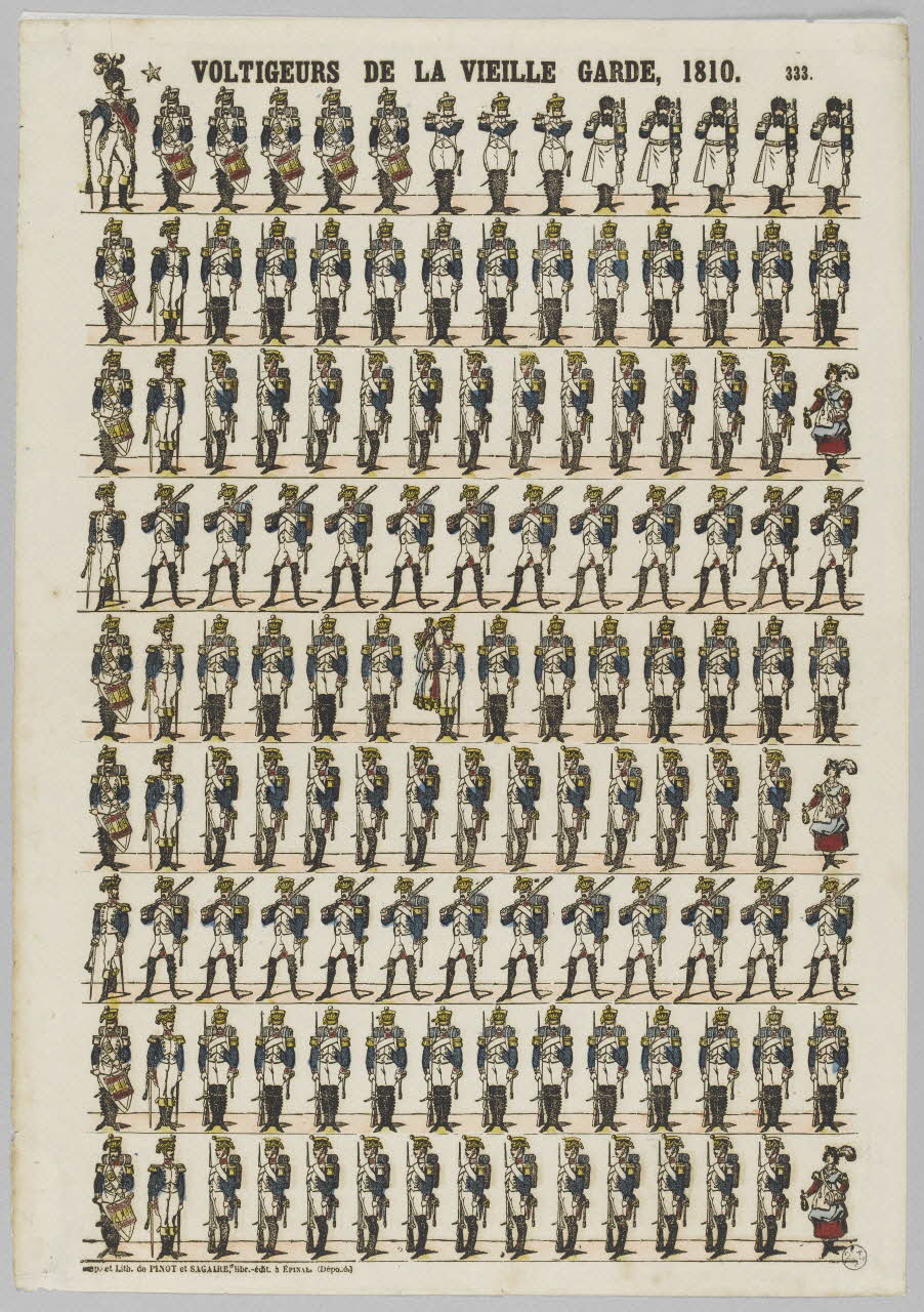 estampe VOLTIGEURS DE LA VIEILLE GARDE, 1810. 1953.86.1336 Photo RMN-Grand Palais (Mucem)