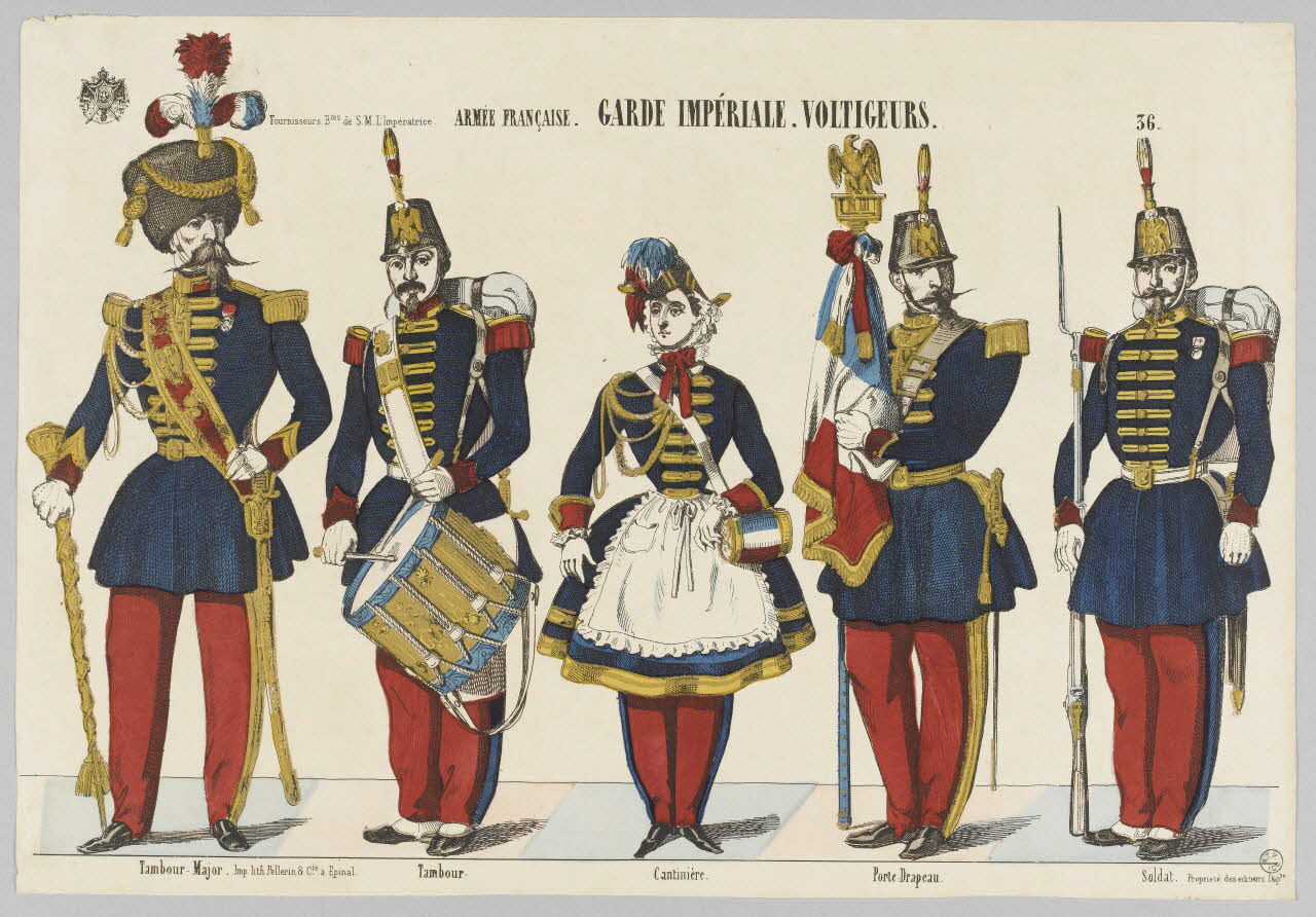 estampe ARMEE FRANCAISE. GARDE IMPERIALE. VOLTIGEURS. 1953.86.1700 Photo RMN-Grand Palais (Mucem)