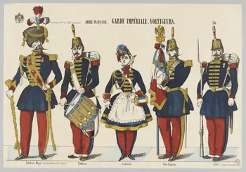 estampe ARMEE FRANCAISE. GARDE IMPERIALE. VOLTIGEURS. 1953.86.1700 Photo RMN-Grand Palais (Mucem)