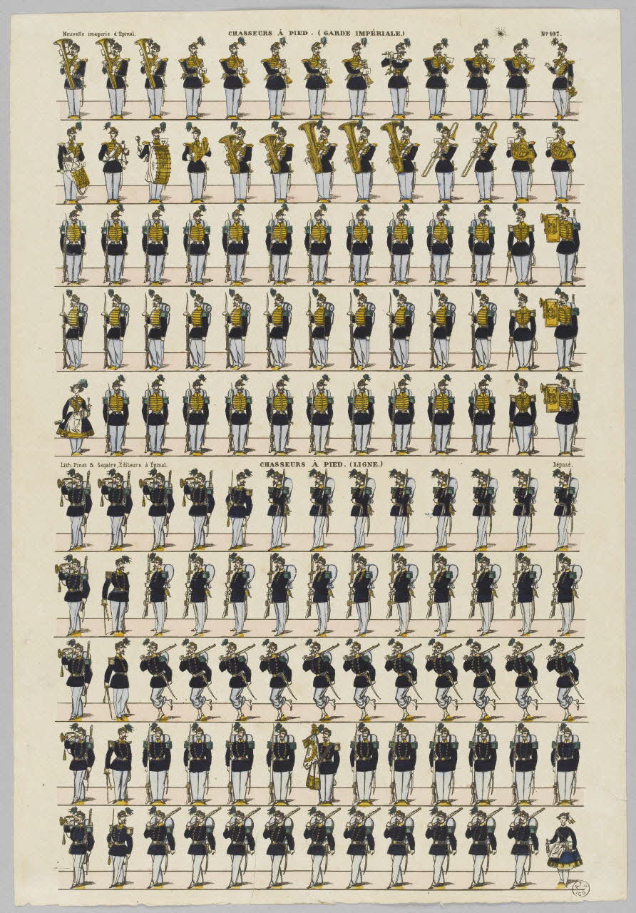 à registres (10) CHASSEURS A PIED. (GARDE IMPERIALE.)  CHASSEURS A PIED. (LIGNE.) 1953.86.1748 Photo RMN-Grand Palais (Mucem)