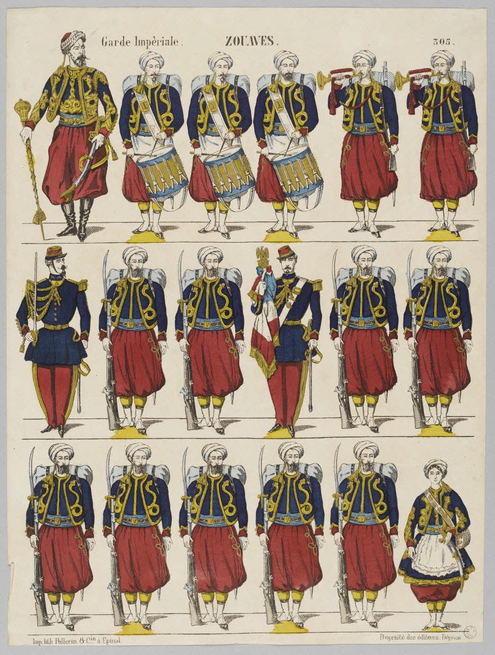à registres (3) Garde Impèriale. ZOUAVES. 1953.86.1755 Photo RMN-Grand Palais (Mucem)