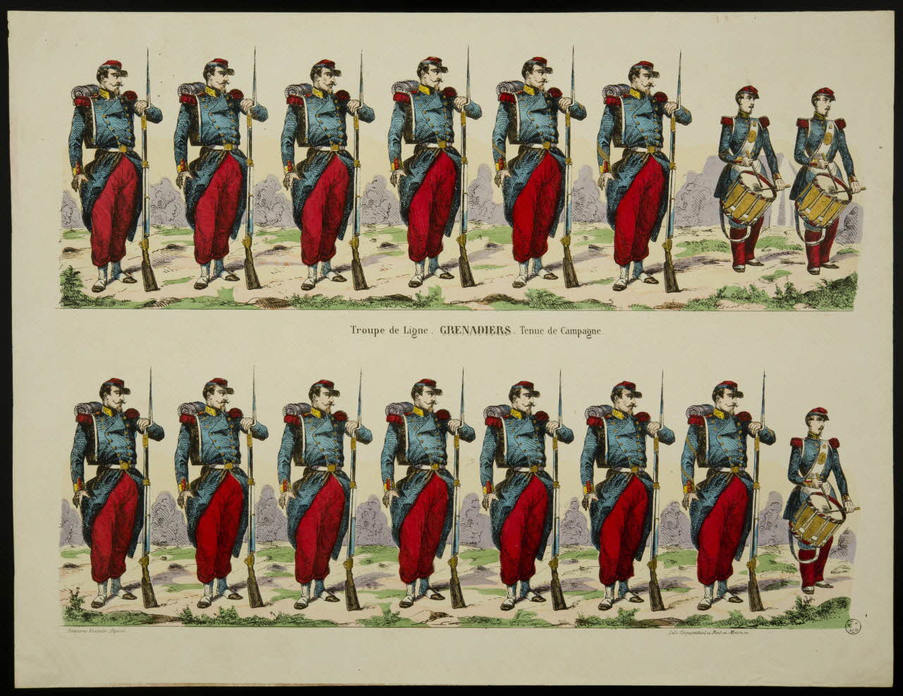 estampe Troupe de Ligne. GRENADIERS. Tenue de Campagne. 1953.86.2304 Photo