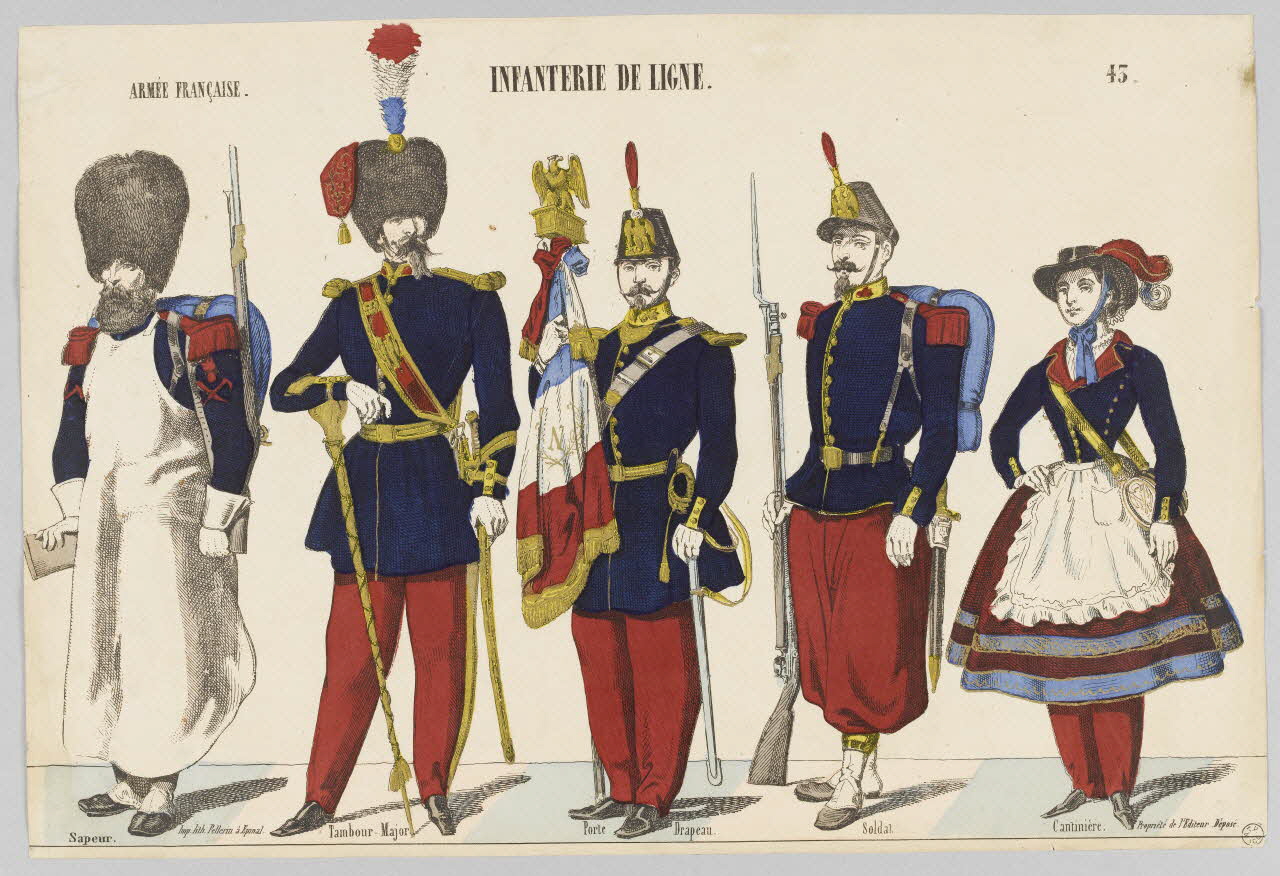 estampe ARMEE FRANCAISE. INFANTERIE DE LIGNE. 1953.86.2253 Photo RMN-Grand Palais (Mucem)