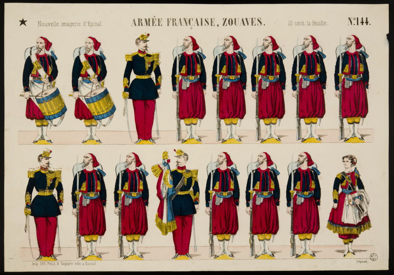 estampe ARMEE FRANCAISE, ZOUAVES. 1953.86.2351 Photo