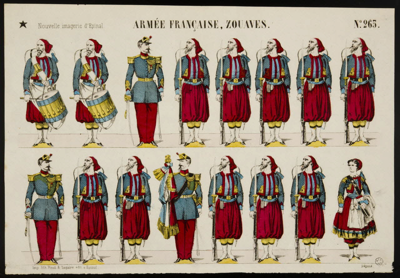 estampe ARMEE FRANCAISE, ZOUAVES. 1953.86.2352 Photo