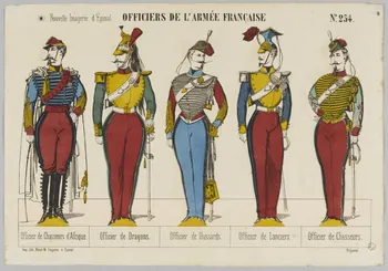 estampe OFFICIERS DE L'ARMEE FRANCAISE 1953.86.2703  Photo RMN-Grand Palais (Mucem)