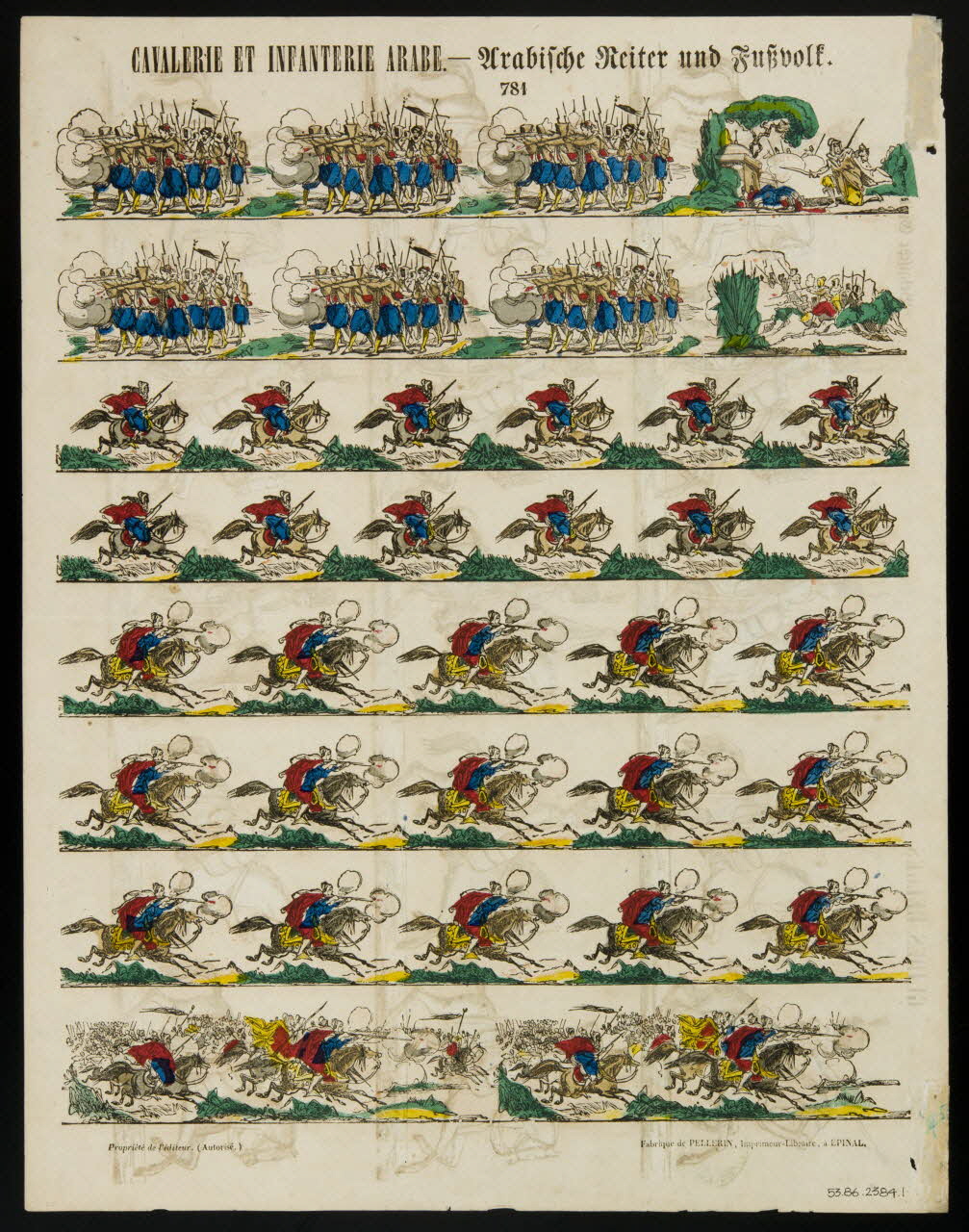 estampe CAVALERIE ET INFANTERIE ARABE. 1953.86.2384.1 Photo