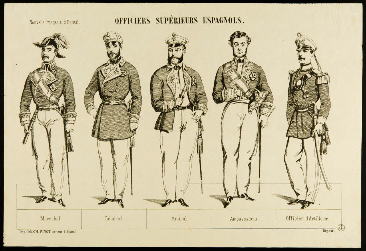 estampe OFFICIERS SUPERIEURS ESPAGNOLS. 1953.86.2399 Photo