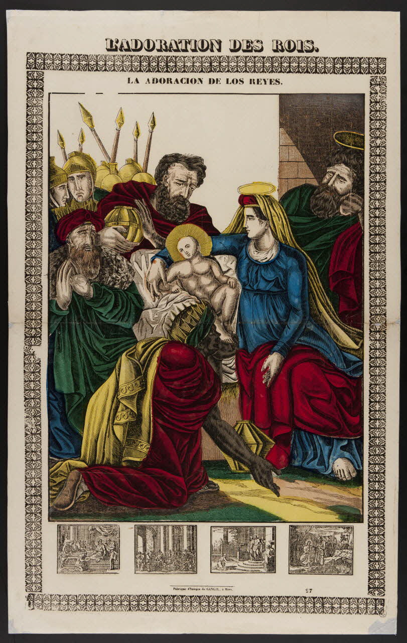 Charles Nicolas Gangel estampe L'ADORATION DES ROIS. Metz 1852-1858 1953.86.24 Photo