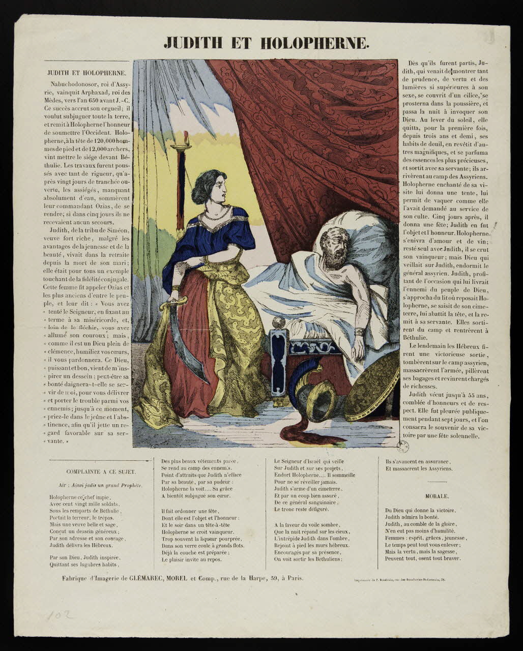 Charles-Eugène Glémarec ; Morel ; P. Baudouin estampe JUDITH ET HOLOPHERNE. Paris 1845-1846 1953.86.242 Photo