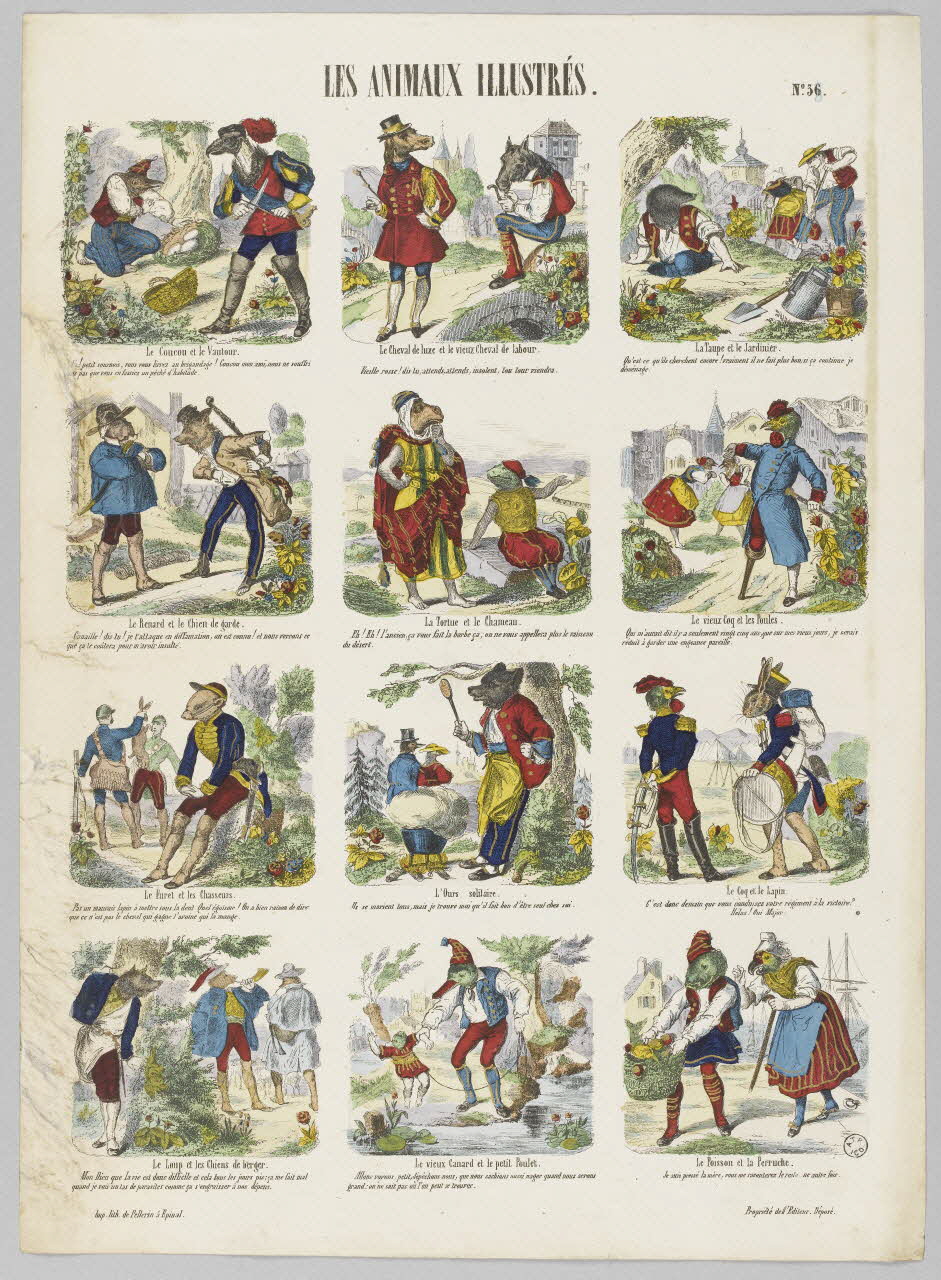 à compartiments (3x4) LES ANIMAUX ILLUSTRES. 1953.86.3230 Photo RMN-Grand Palais (Mucem)