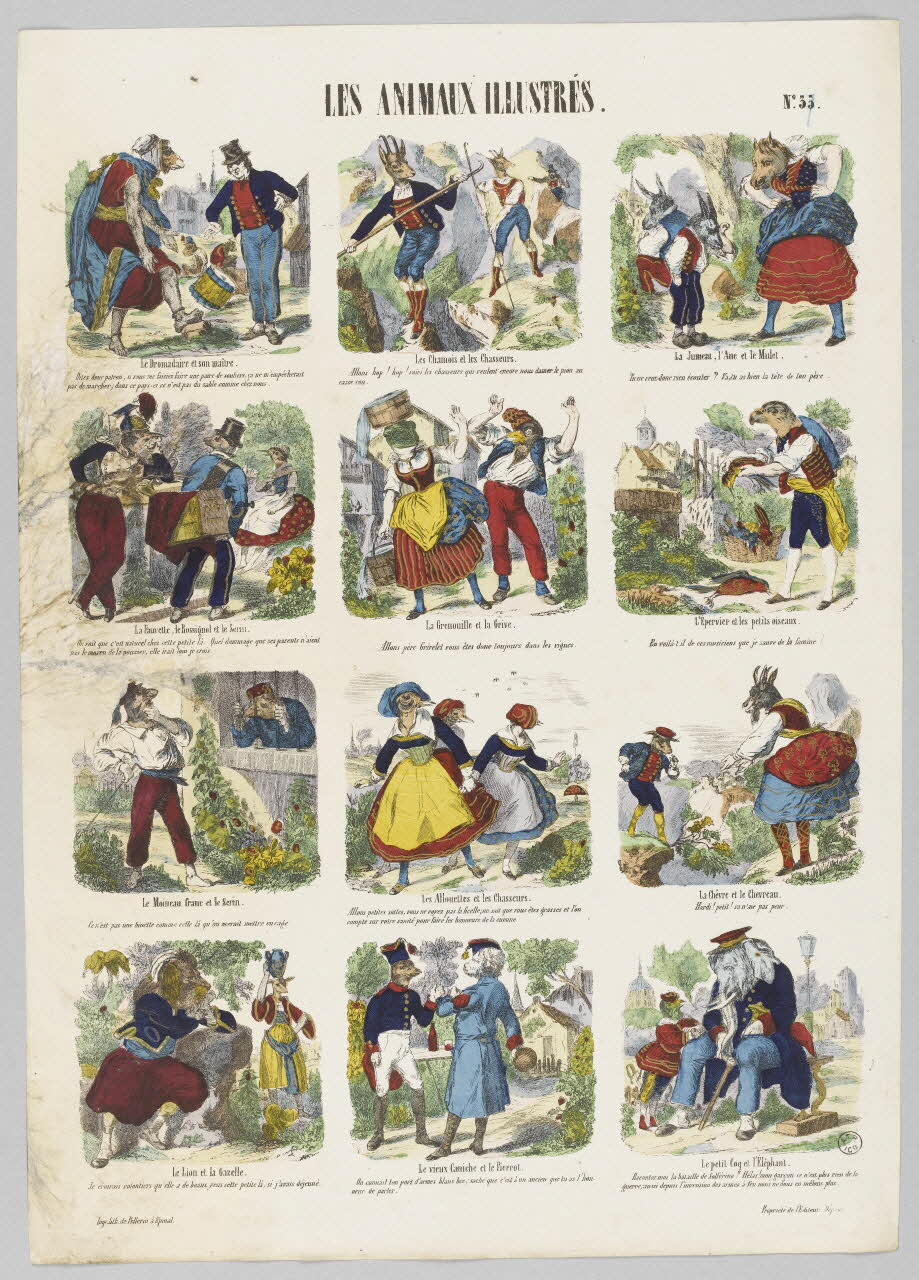 à compartiments (3x4) LES ANIMAUX ILLUSTRES. 1953.86.3229 Photo RMN-Grand Palais (Mucem)