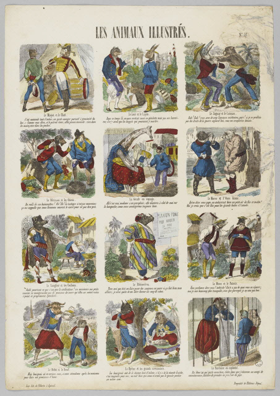 à compartiments (3x4) LES ANIMAUX ILLUSTRES. 1953.86.3233 Photo RMN-Grand Palais (Mucem)