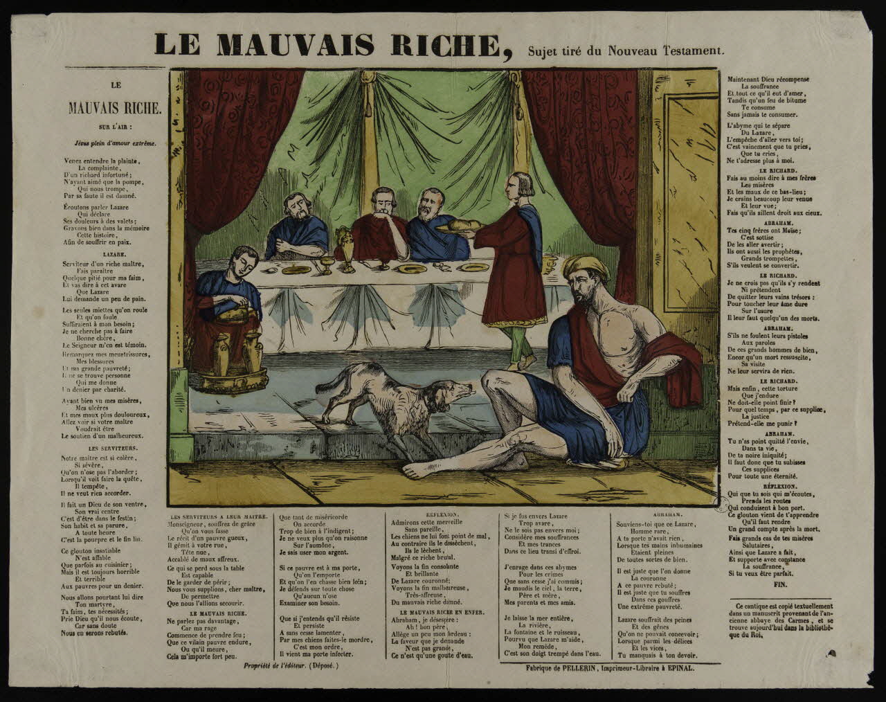 estampe LE MAUVAIS RICHE, Sujet tiré du Nouveau Testament. 1953.86.245 Photo