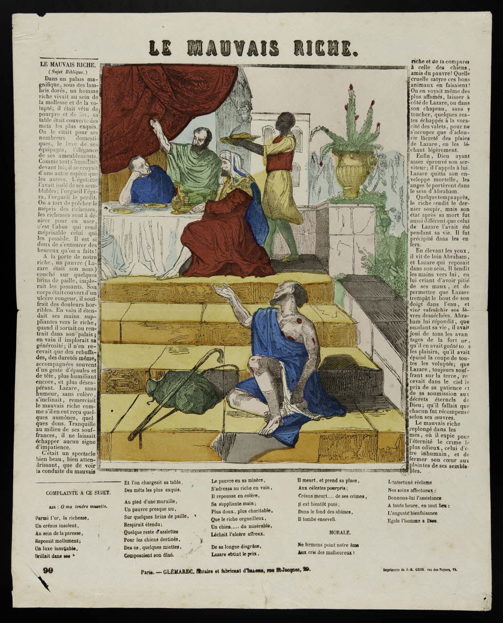 Charles-Eugène Glémarec ; Jean-Baptiste Gros estampe LE MAUVAIS RICHE. Paris 1858-1860 1953.86.246 Photo