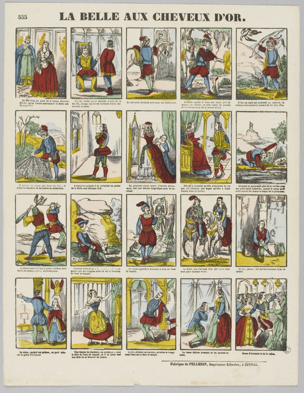 Pellerin à compartiments (5x4) LA BELLE AUX CHEVEUX D'OR. Lorraine, France 1846 1953.86.3397 Photo RMN-Grand Palais (Mucem)