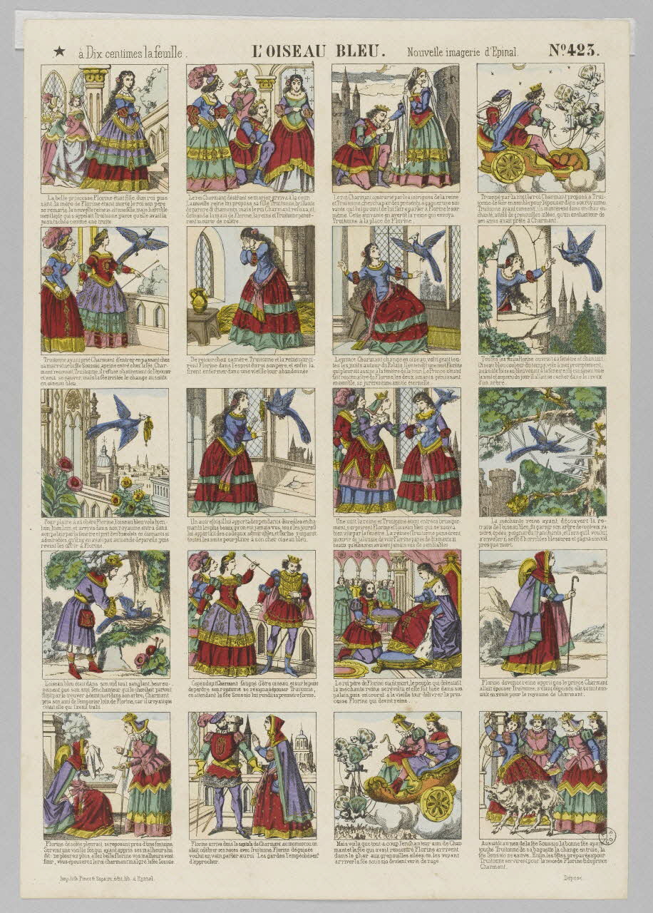 Pinot et Sagaire à compartiments (4x5) L'OISEAU BLEU. Lorraine, France 1860 1953.86.3402 Photo RMN-Grand Palais (Mucem)