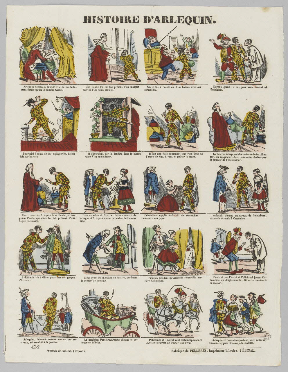 Pellerin à registres (5) HISTOIRE D'ARLEQUIN. Lorraine, France 1847 1953.86.3495 Photo RMN-Grand Palais (Mucem)