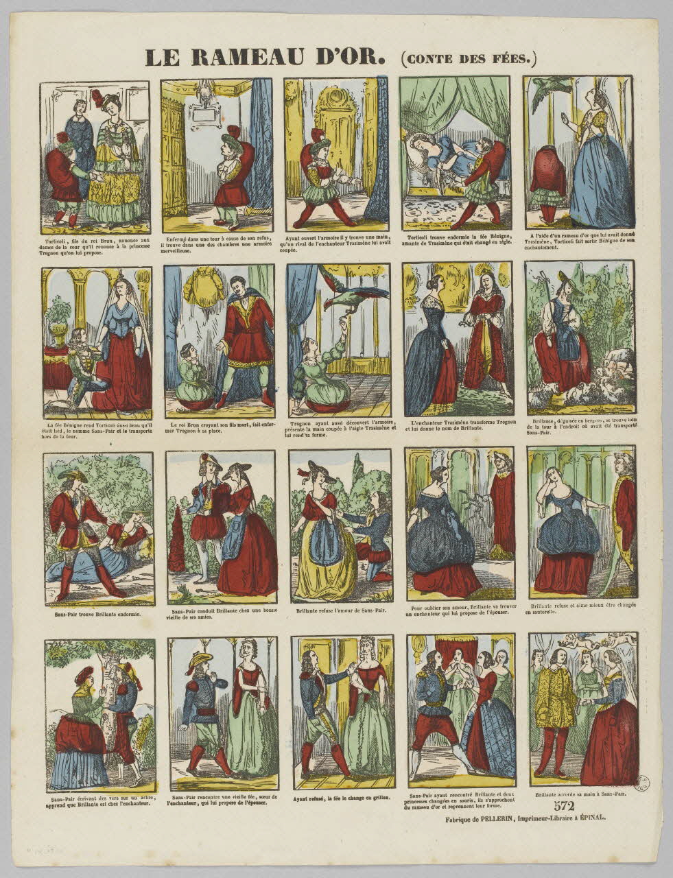 Pellerin à compartiments (5x4) LE RAMEAU D'OR. (CONTE DES FEES.) Lorraine, France 1847 1953.86.3418 Photo RMN-Grand Palais (Mucem)