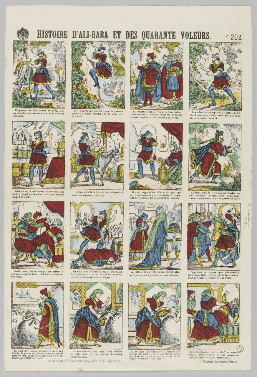 Pellerin à compartiments (4x4) HISTOIRE D'ALI-BABA ET DES QUARANTE VOLEURS. Lorraine, France 1868 1953.86.3440 Photo RMN-Grand Palais (Mucem)